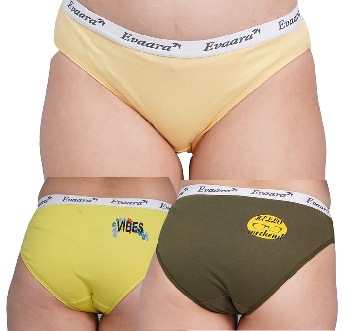3 Pcs 100% Pure cotton washable sticker brief