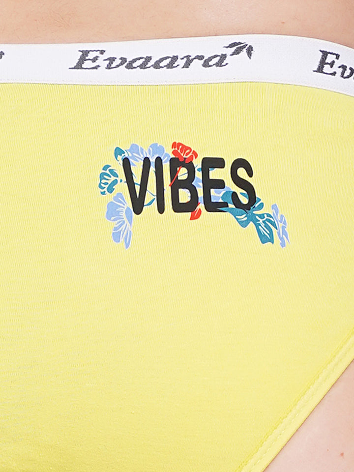 6 Pcs 100% Pure cotton washable sticker brief, hipster mid rise