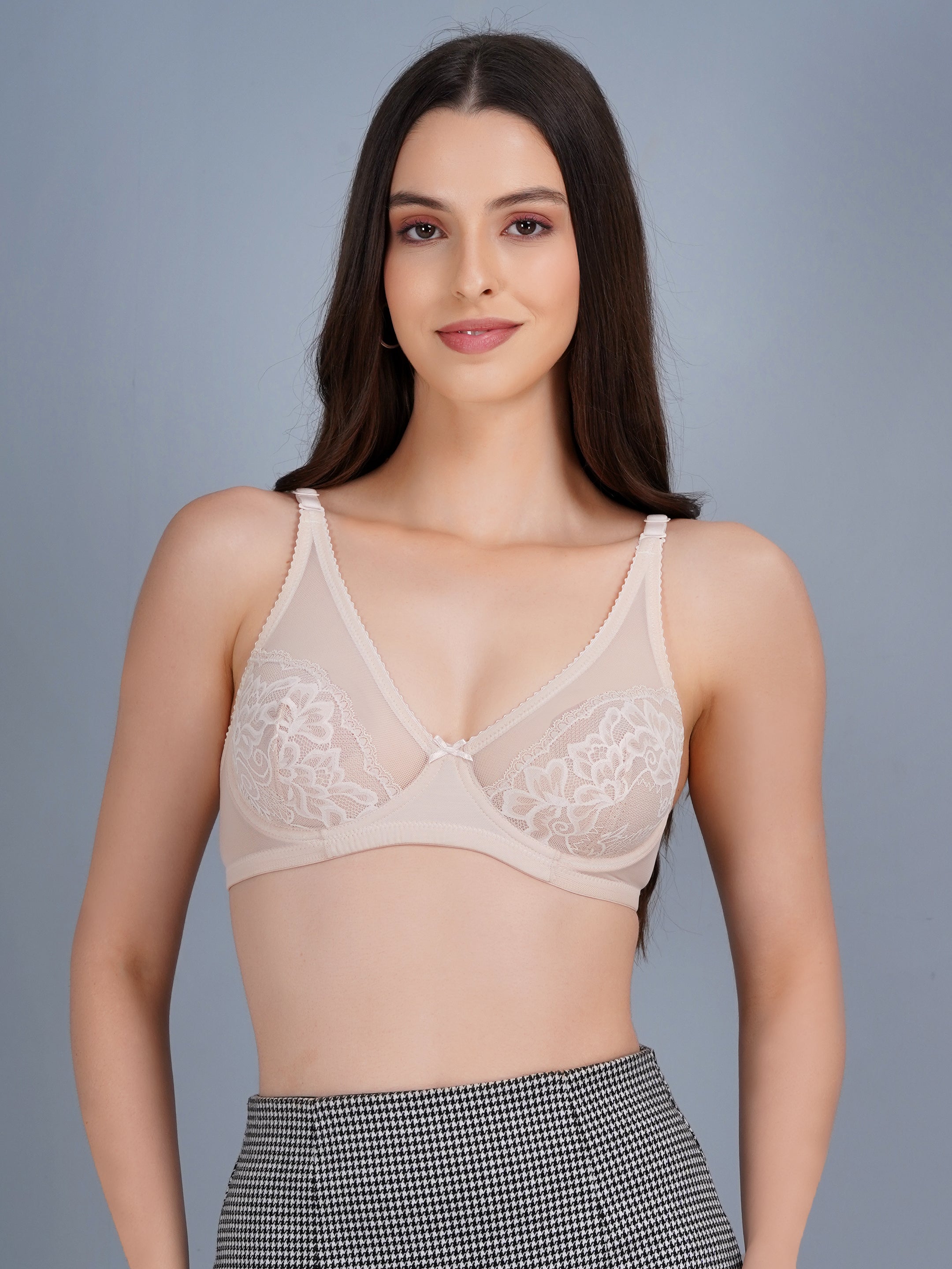 Women Wired Bra Nude, T-Shirt Bra Color Beige