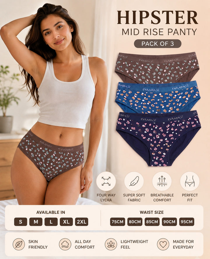 SoftEase Printed Cotton Bikini Panty