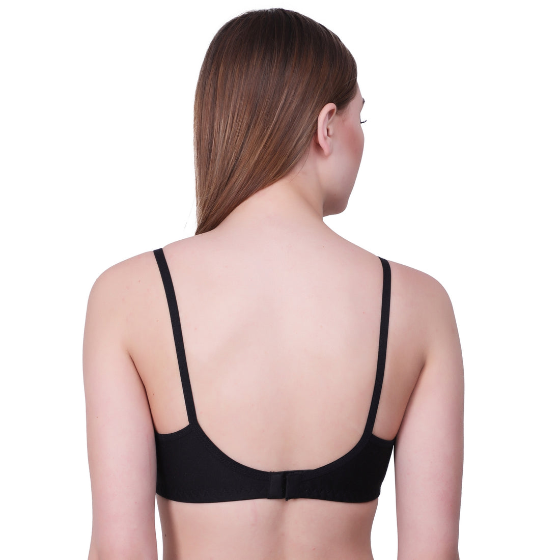 Seamless Everyday Comfort Bra – Black Non-Padded Wire-Free Bra