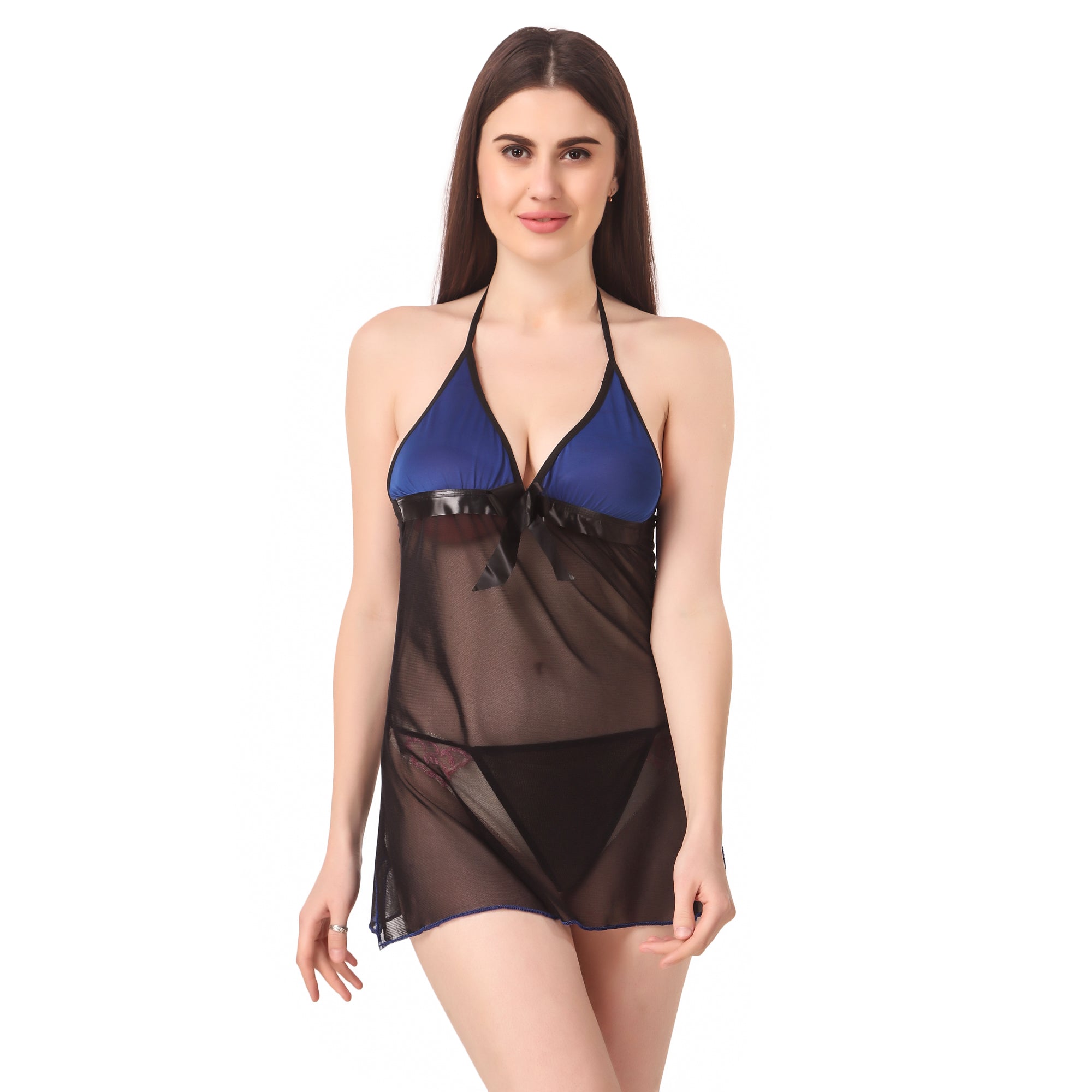 Women’s Sheer Mesh Babydoll Nightdress – Elegant & Alluring
