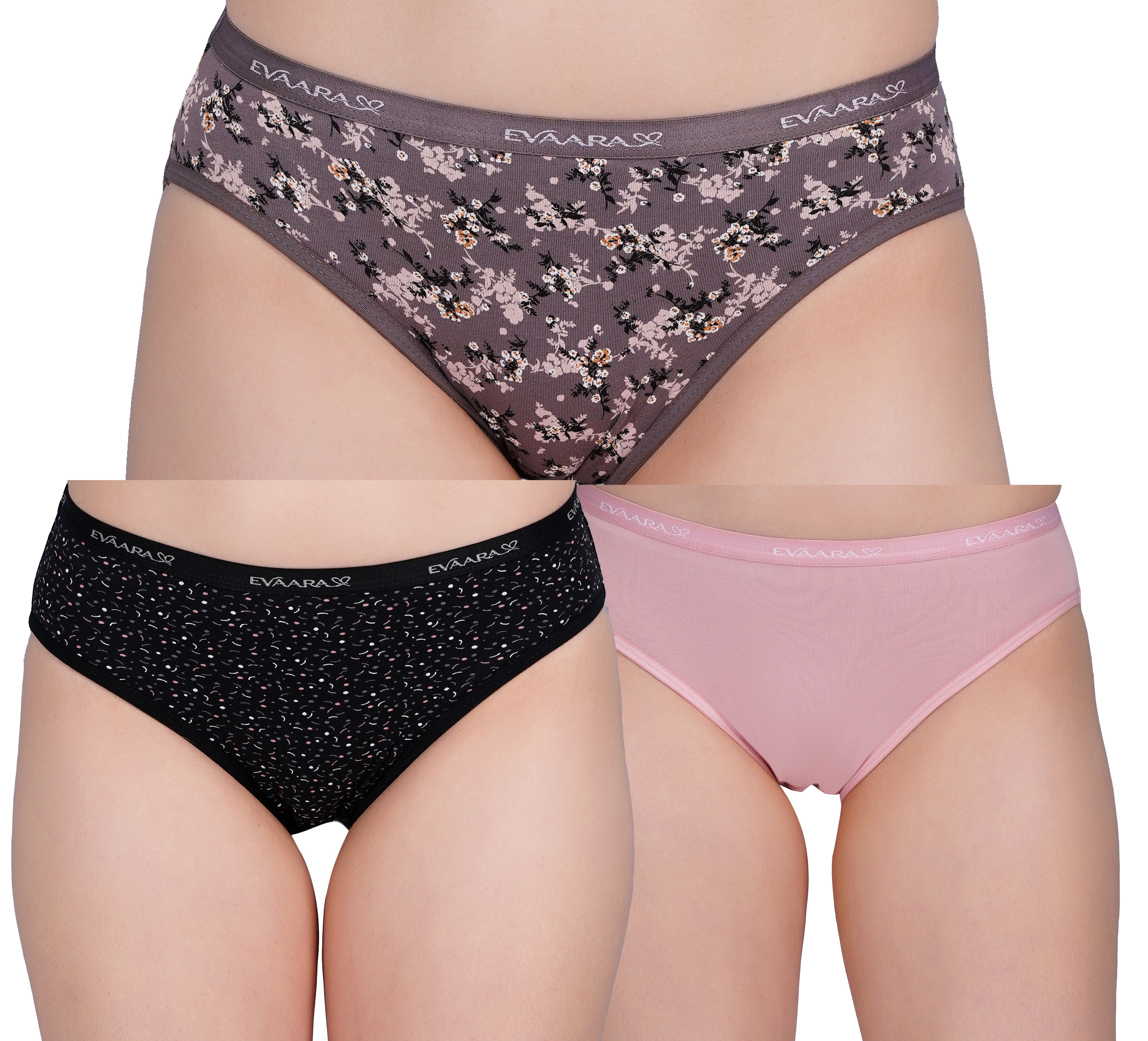 3 Pcs 92% Cotton & 8% Spendex extra soft Printed brief