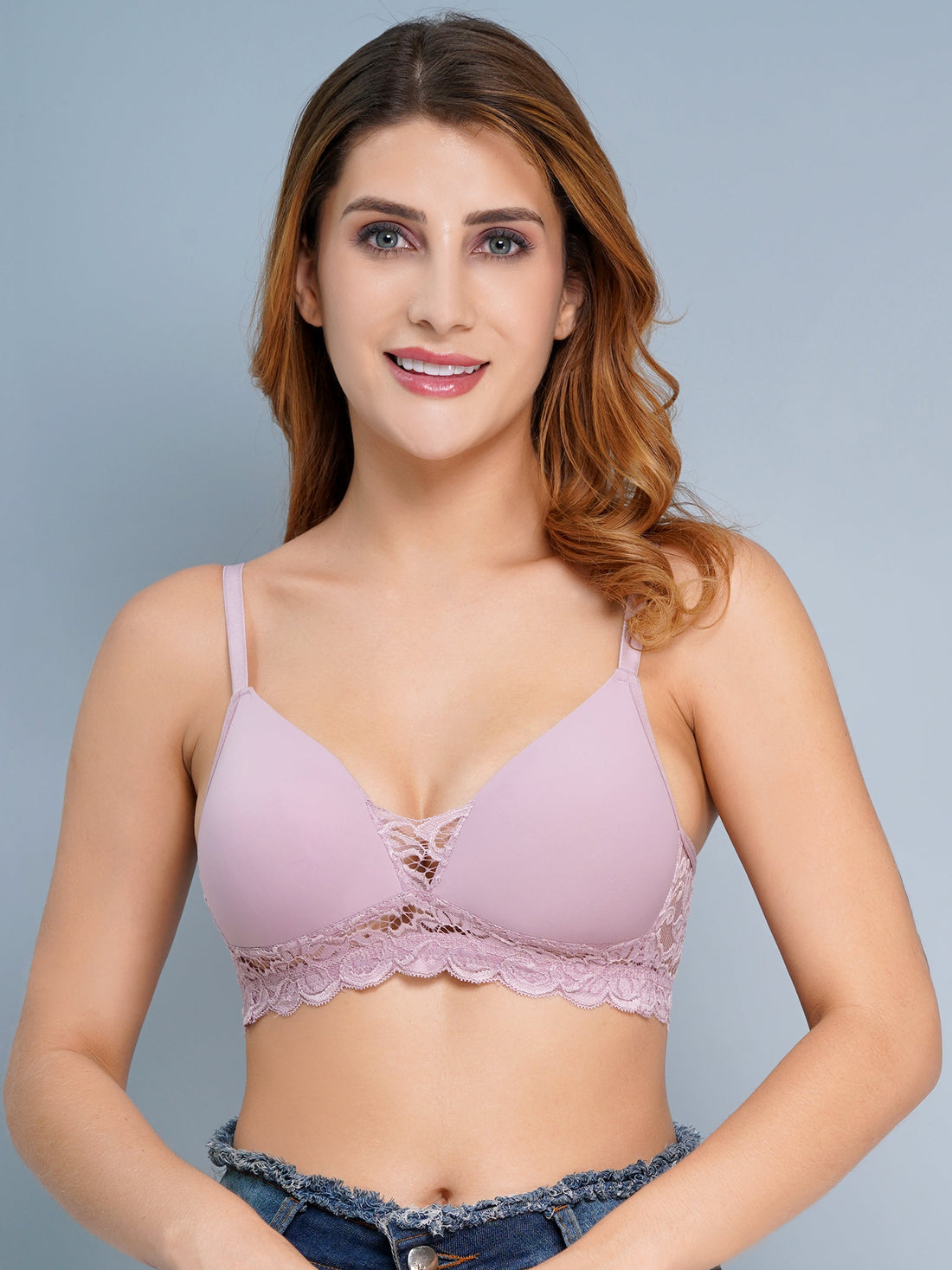 Women mauve padded, T-Shirt Bra