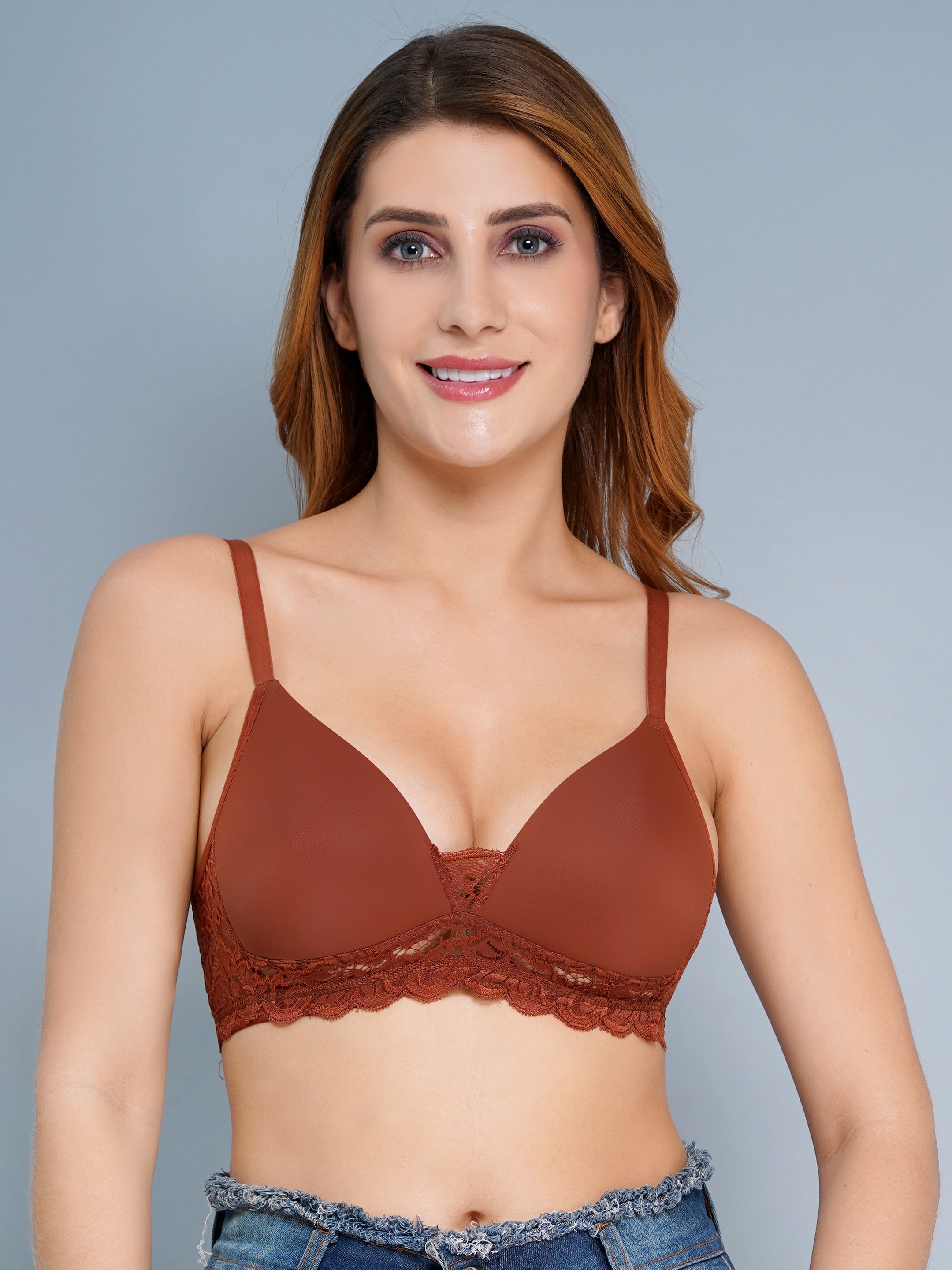 Women brown padded, T-Shirt Bra
