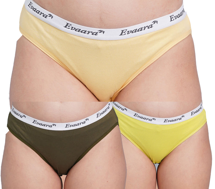 3 Pcs 100% Pure cotton brief, hipster mid rise